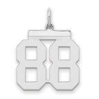 Sterling/Silver Rhodium-plated Polished Number 88 Charm