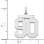 Sterling/Silver Rhodium-plated Polished Number 90 Charm