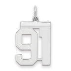 Sterling/Silver Rhodium-plated Polished Number 91 Charm