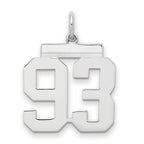 Sterling/Silver Rhodium-plated Polished Number 93 Charm