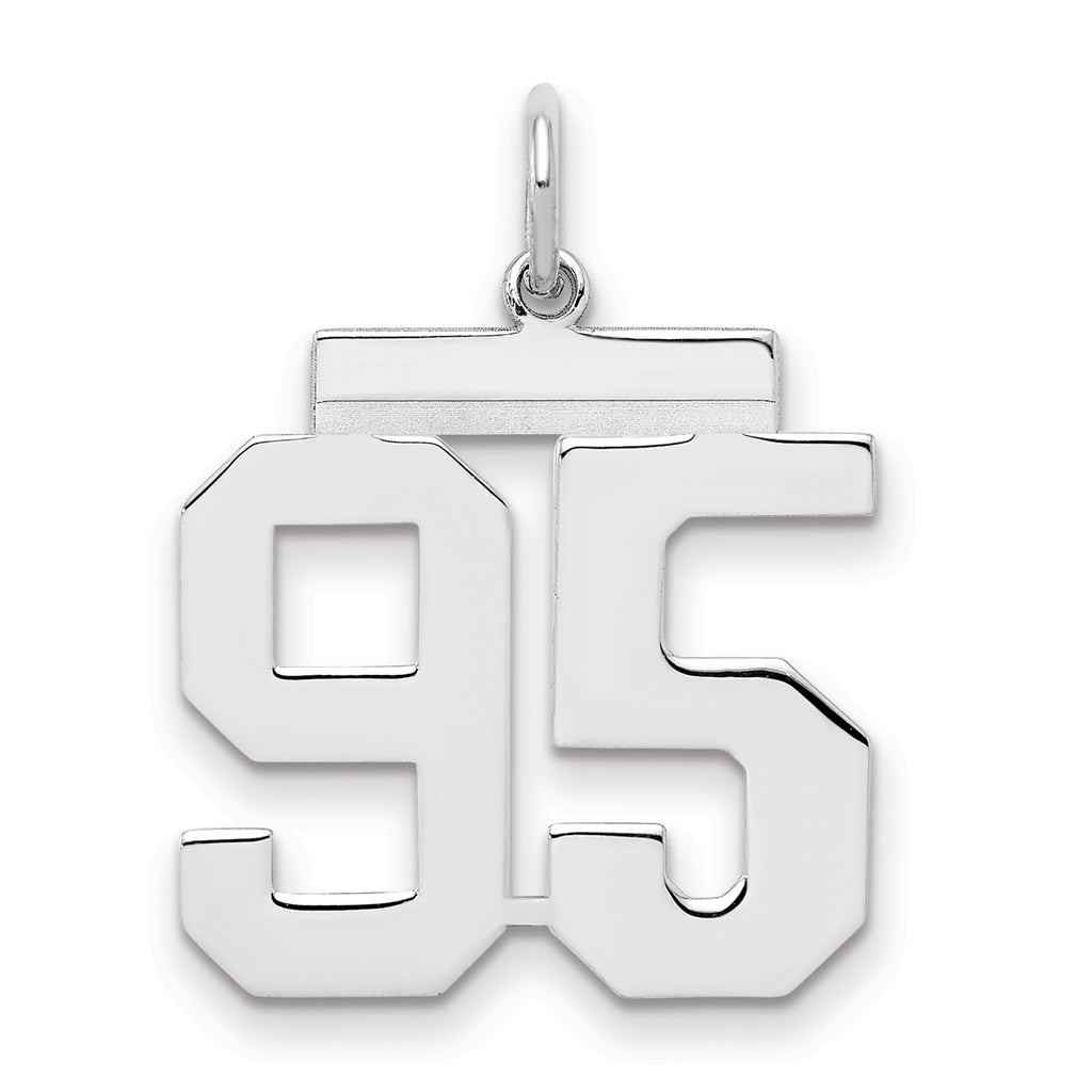 Sterling/Silver Rhodium-plated Polished Number 95 Charm