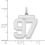 Sterling/Silver Rhodium-plated Polished Number 97 Charm
