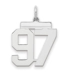 Sterling/Silver Rhodium-plated Polished Number 97 Charm