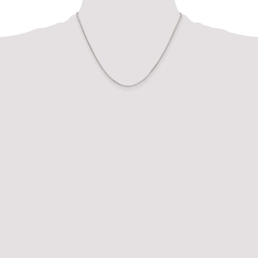 Snake Chain Necklace in Sterling Silver, 1mm 24" - Sophia Jewelers
