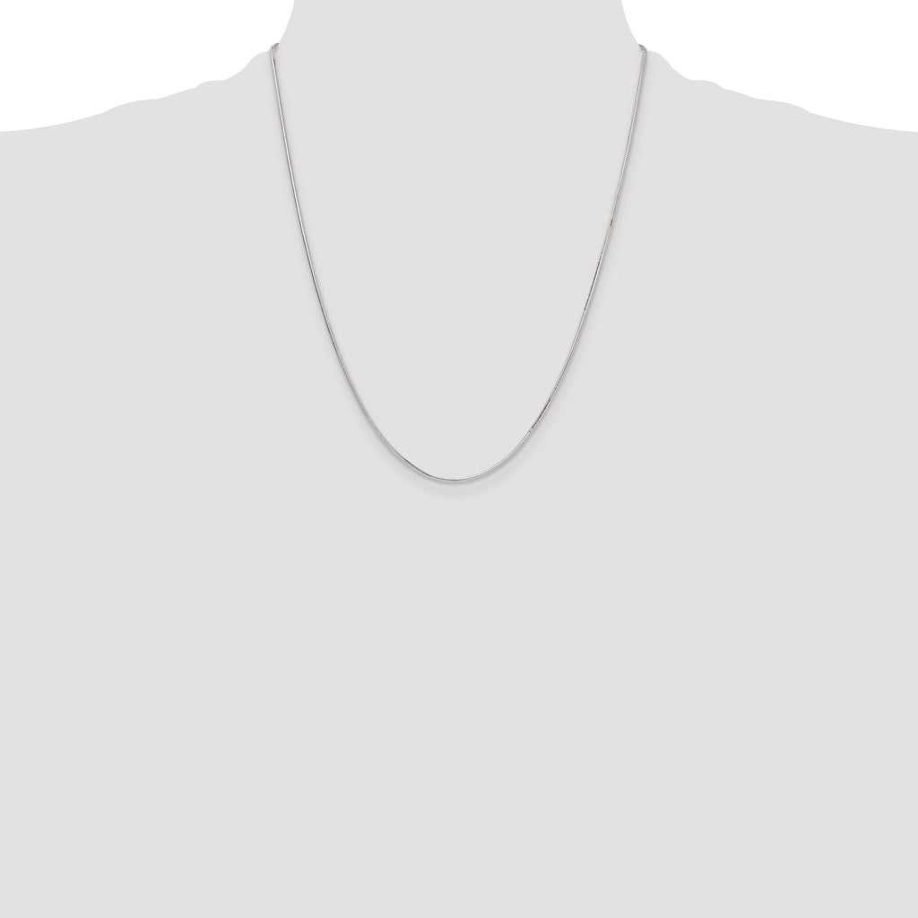 Snake Chain Necklace in Sterling Silver, 1mm 24" - Sophia Jewelers