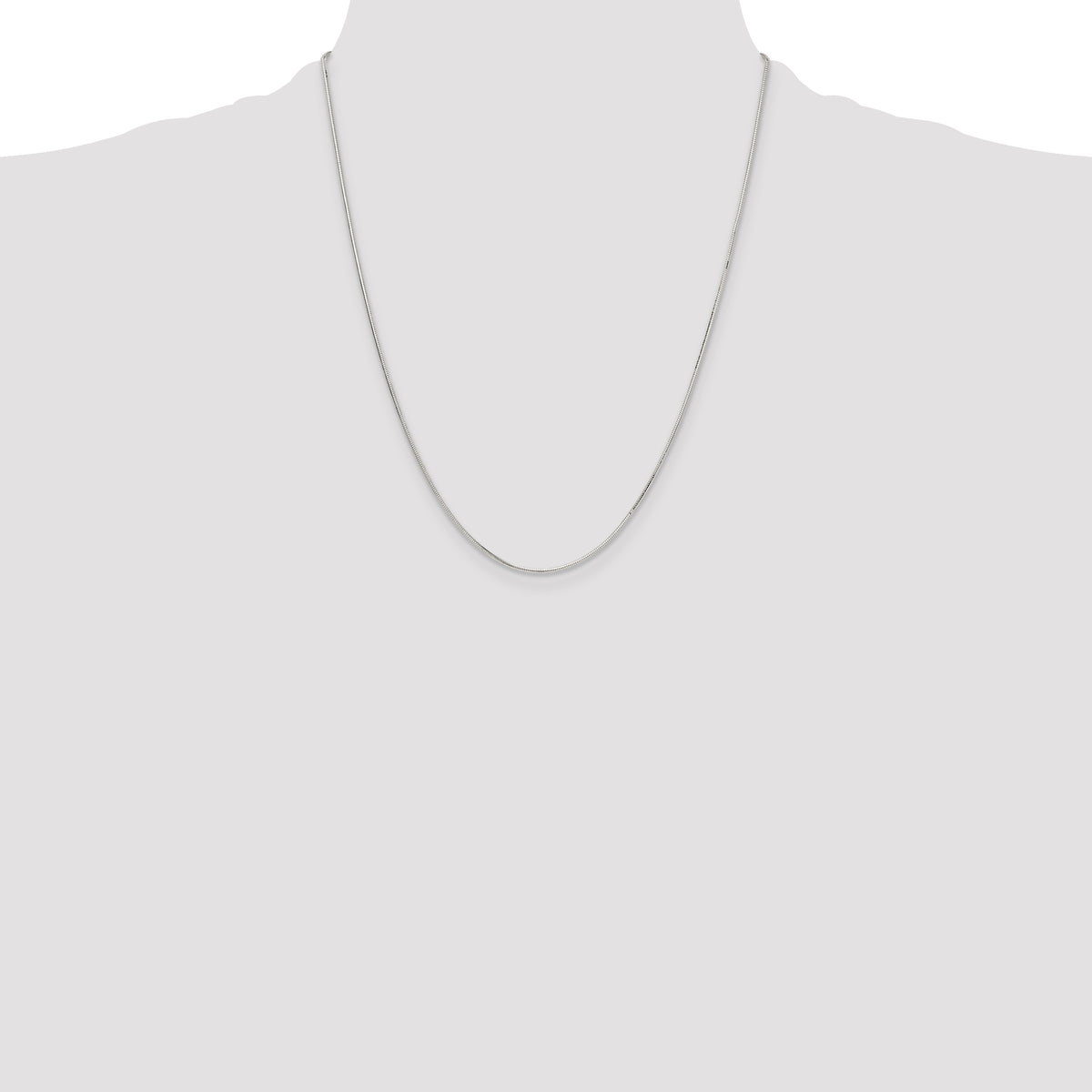Snake Chain Necklace in Sterling Silver, 1mm 24" - Sophia Jewelers