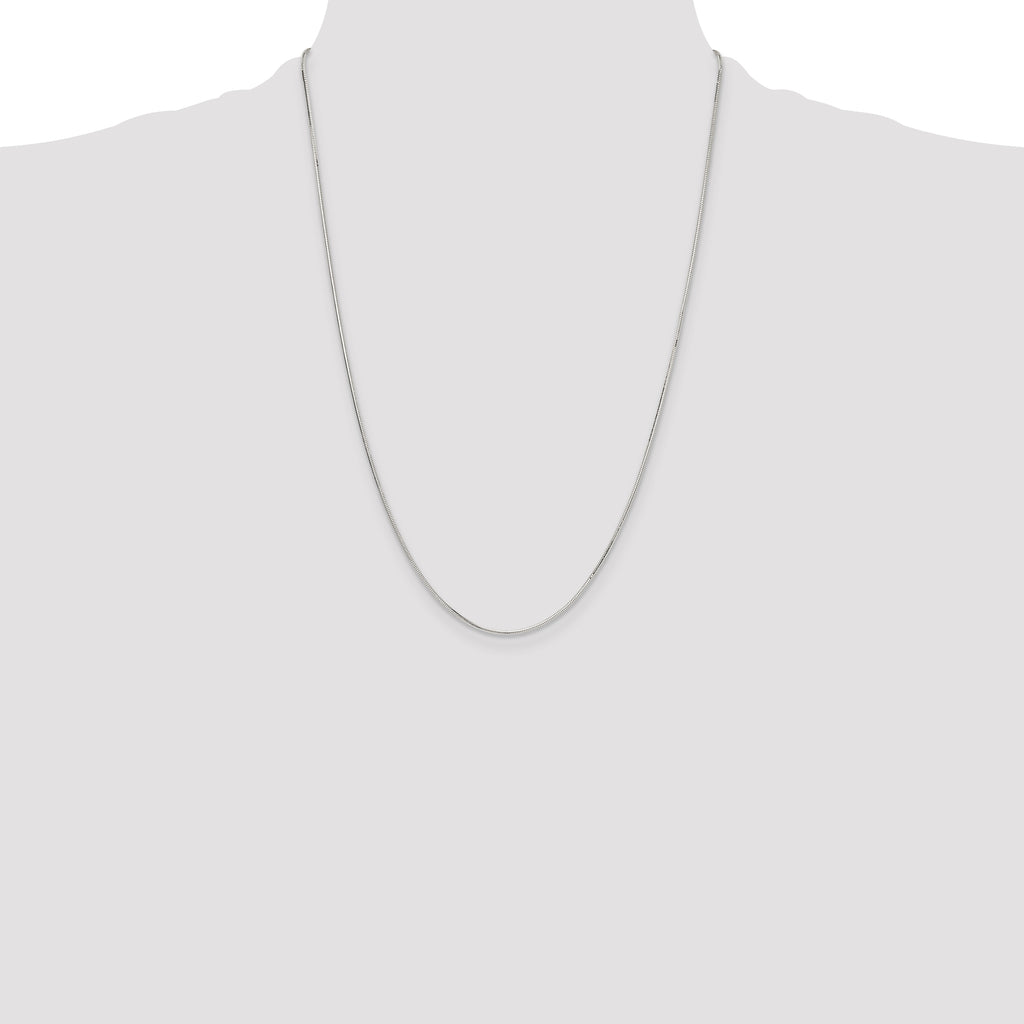 Sterling Silver Polished 1mm Octagonal Snake Chain