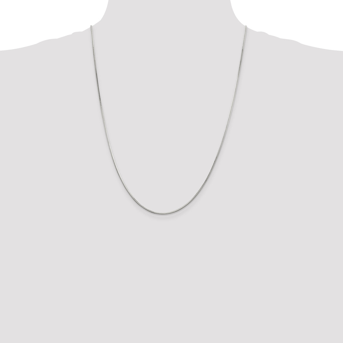 Octagonal Snake Chain Necklace in Sterling Silver, 16–30 Inch - Sophia Jewelers