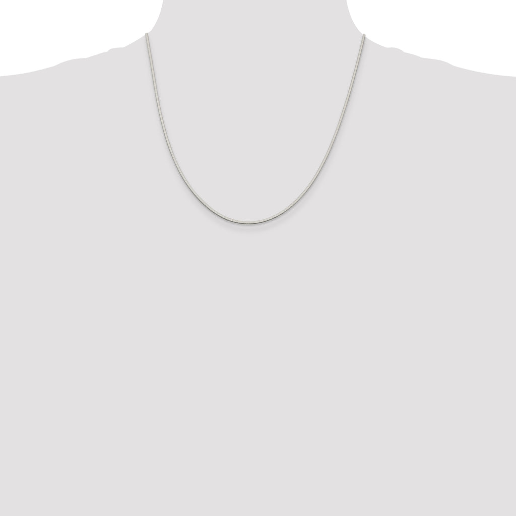 Octagonal Snake Chain in Sterling Silver, 1.35mm - Sophia Jewelers