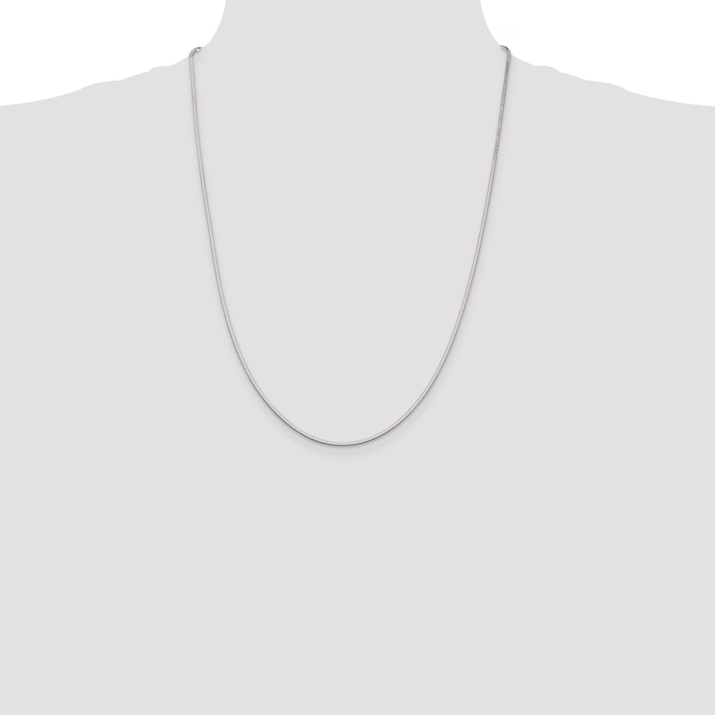 Octagonal Snake Chain in Sterling Silver, 1.35mm - Sophia Jewelers