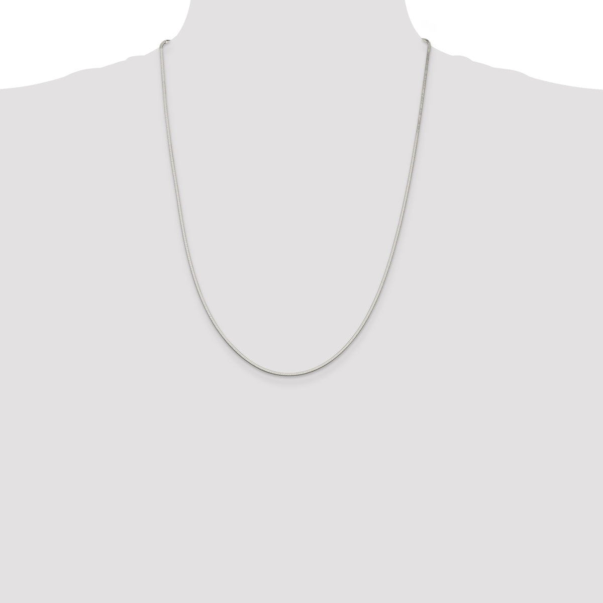 Octagonal Snake Chain in Sterling Silver, 1.35mm - Sophia Jewelers