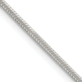 Octagonal Snake Chain in Sterling Silver, 1.35mm, 16–30 Inch