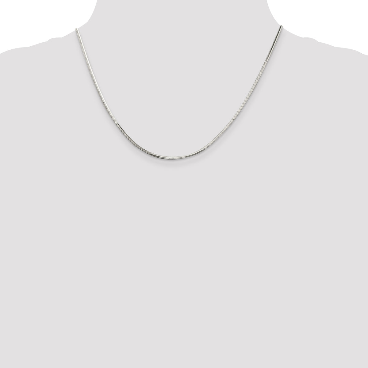 Octagonal Snake Chain in Sterling Silver, 1.65mm, 18–30 Inch - Sophia Jewelers