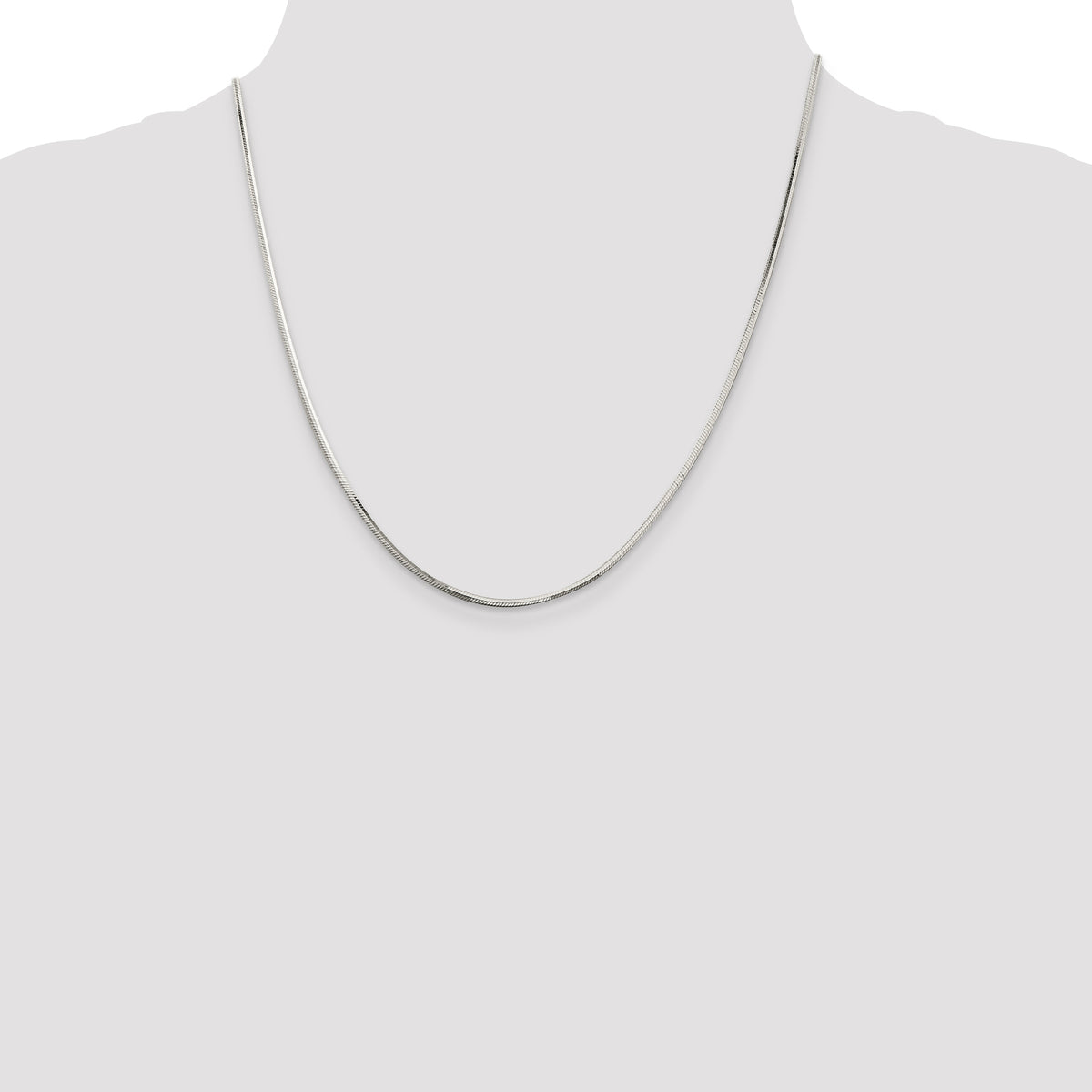 Octagonal Snake Chain in Sterling Silver, 1.65mm, 18–30 Inch - Sophia Jewelers