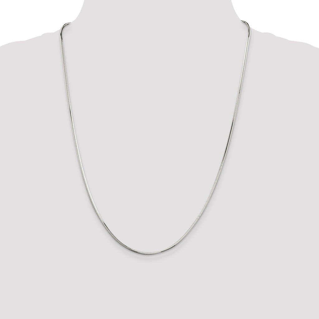 Octagonal Snake Chain in Sterling Silver, 1.65mm, 18–30 Inch - Sophia Jewelers