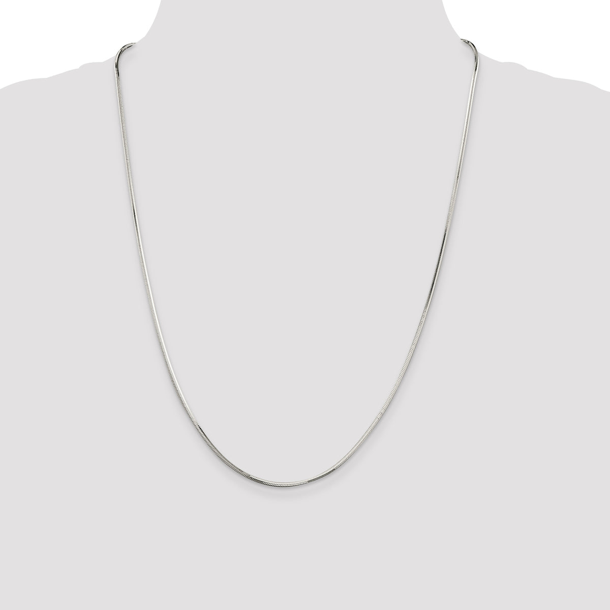 Octagonal Snake Chain in Sterling Silver, 1.65mm, 18–30 Inch - Sophia Jewelers