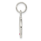 "Hope" Disc Charm in Sterling Silver with Pink Cubic Zirconia, 16mm - Sophia Jewelers