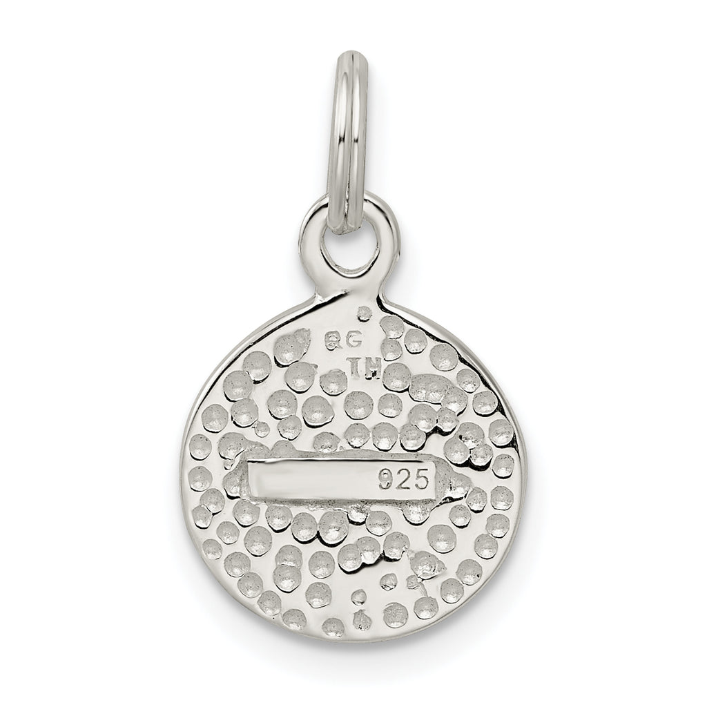 "Hope" Disc Charm in Sterling Silver with Pink Cubic Zirconia, 16mm - Sophia Jewelers