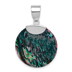 Round Abalone Pendant in Sterling Silver, 34mm - Sophia Jewelers