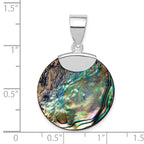 Round Abalone Pendant in Sterling Silver, 34mm - Sophia Jewelers