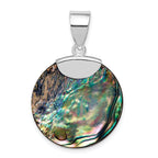 Round Abalone Pendant in Sterling Silver, 34mm - Sophia Jewelers