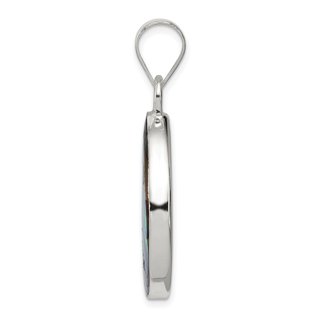 Abalone Pendant in Sterling Silver, 40mm - Sophia Jewelers