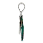 Round Abalone Gemstone Pendant in Sterling Silver, 39mm - Sophia Jewelers