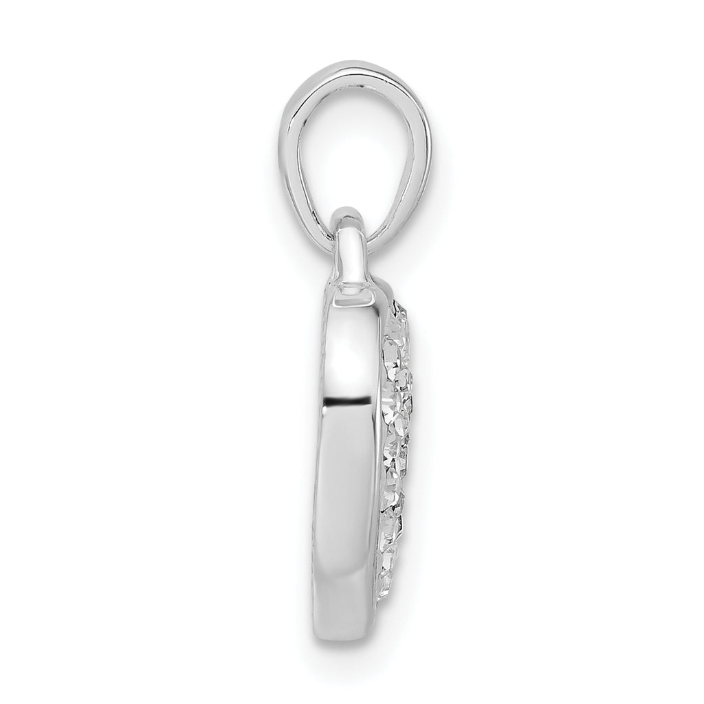 Crystal Heart Pendant in Sterling Silver, 20mm - Sophia Jewelers
