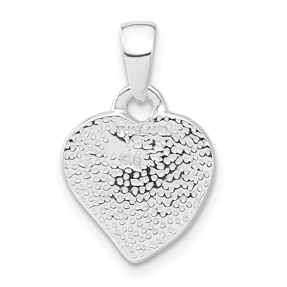 Crystal Heart Pendant in Sterling Silver, 20mm - Sophia Jewelers