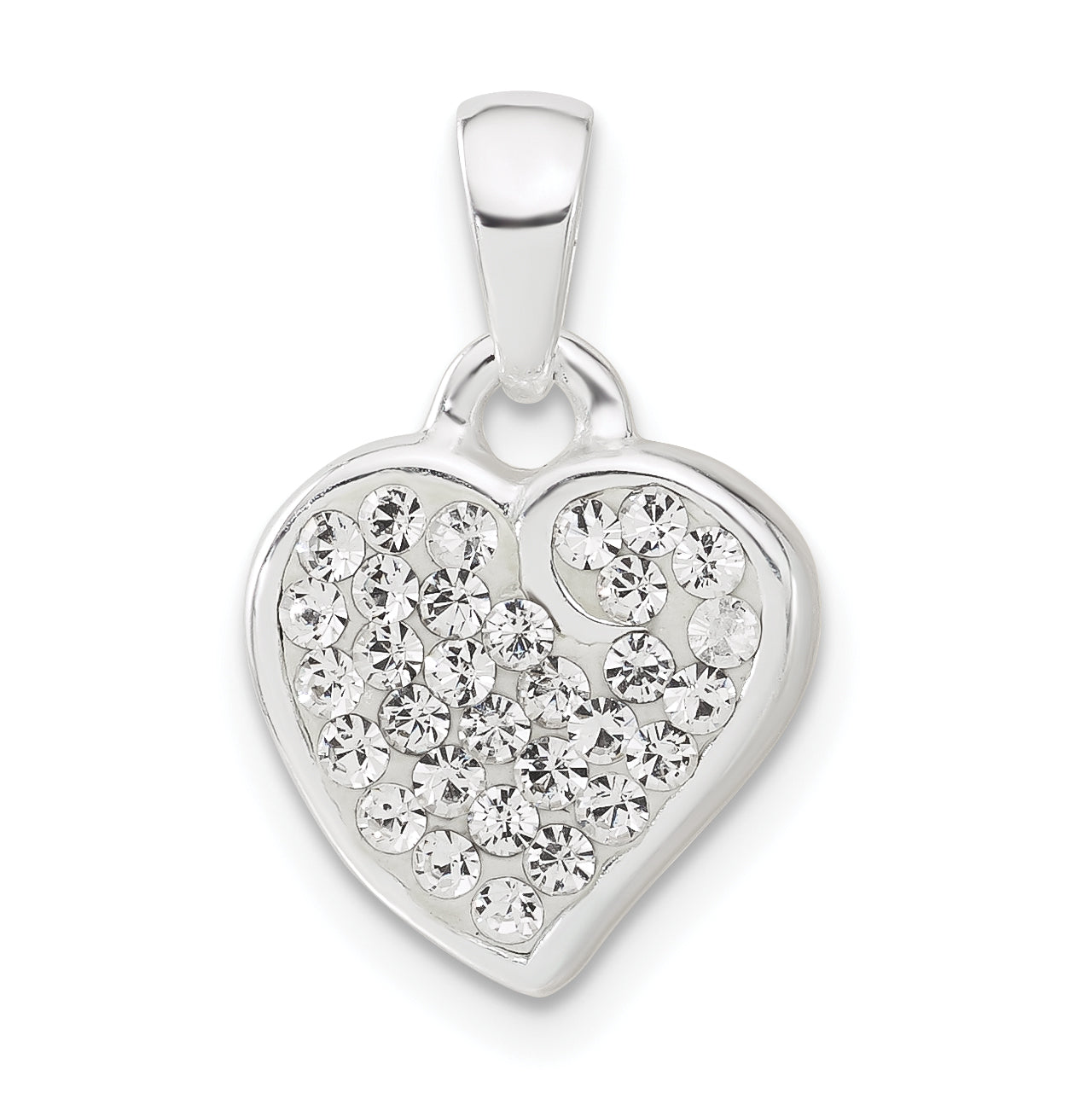 Crystal Heart Pendant in Sterling Silver, 20mm Secondary image