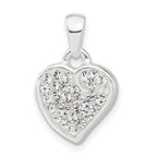 Crystal Heart Pendant in Sterling Silver, 20mm - Sophia Jewelers