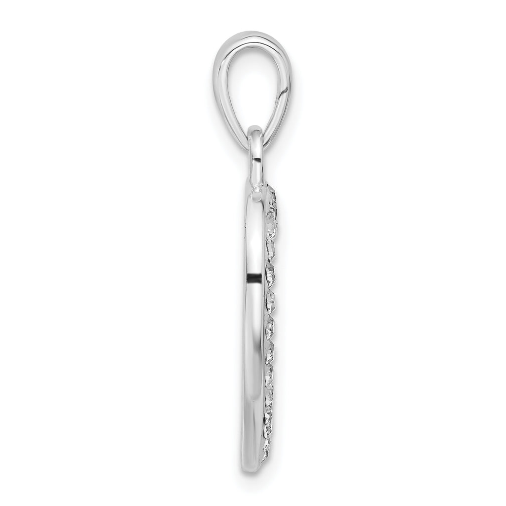 Crystal Heart Pendant in Sterling Silver, 20x29mm - Sophia Jewelers