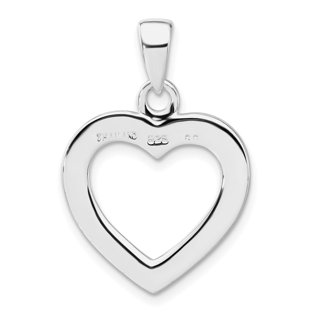Crystal Heart Pendant in Sterling Silver, 20x29mm - Sophia Jewelers