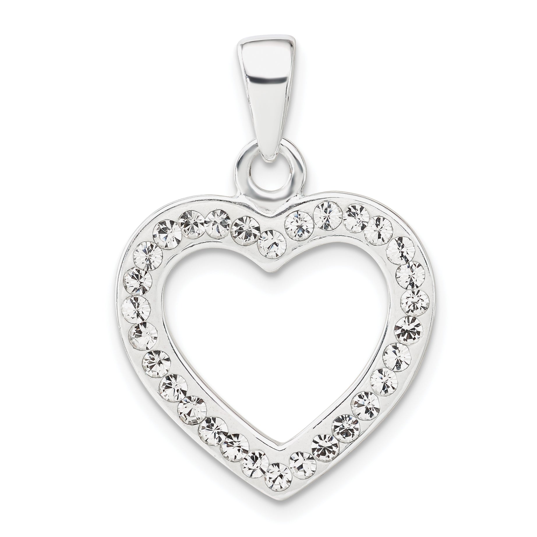 Crystal Heart Pendant in Sterling Silver, 20x29mm Secondary image