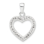Crystal Heart Pendant in Sterling Silver, 20x29mm - Sophia Jewelers