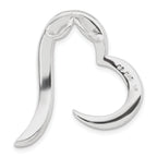 Open Heart Slide Pendant in Sterling Silver with Crystal, 32mm - Sophia Jewelers