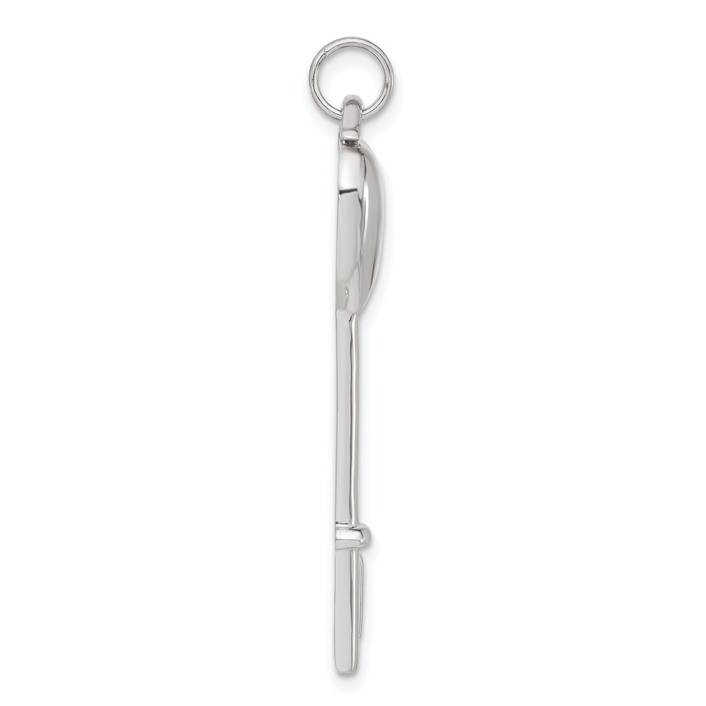 Heart Key Pendant in Sterling Silver with Cubic Zirconia, 47mm - Sophia Jewelers