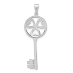 Key Pendant in Sterling Silver, 16.9mm - Sophia Jewelers
