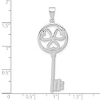 Key Pendant in Sterling Silver, 16.9mm - Sophia Jewelers