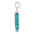 Multicolored Glass Circle Pendant in Sterling Silver, 29mm - Sophia Jewelers