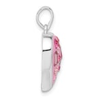 Stellux Crystal & Enameled Heart Pendant in Sterling Silver, 24mm - Sophia Jewelers