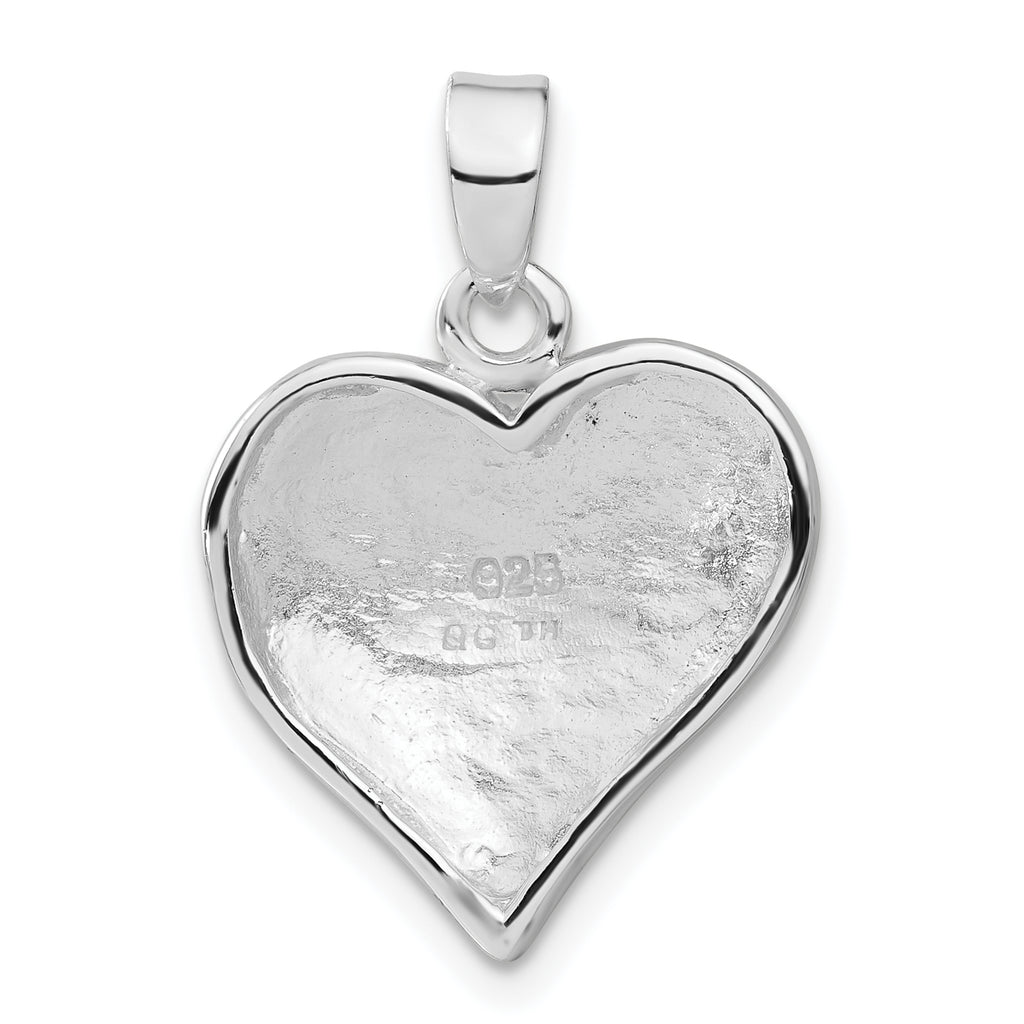 Stellux Crystal & Enameled Heart Pendant in Sterling Silver, 24mm - Sophia Jewelers