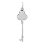 Reconstructed Red Stone Clover Key Pendant in Sterling Silver, 42mm - Sophia Jewelers