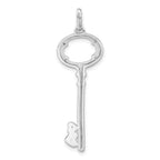 Cubic Zirconia Key Pendant in Sterling Silver, 42mm - Sophia Jewelers
