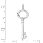 Cubic Zirconia Key Pendant in Sterling Silver, 42mm - Sophia Jewelers
