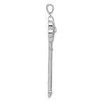 Key Pendant in Sterling Silver with Cubic Zirconia, 58mm - Sophia Jewelers