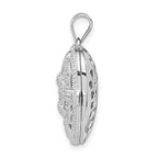 Heart Locket Pendant in Sterling Silver with Cubic Zirconia, 27mm - Sophia Jewelers