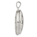 Flower Cubic Zirconia Locket Pendant in Sterling Silver, 22.5mm - Sophia Jewelers
