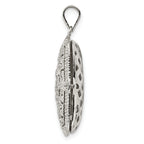 Fancy Cubic Zirconia Rectangle Locket Pendant in Sterling Silver, 32mm - Sophia Jewelers