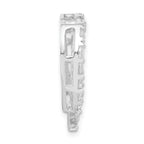 Heart Slide Pendant in Sterling Silver with Cubic Zirconia, 24mm - Sophia Jewelers